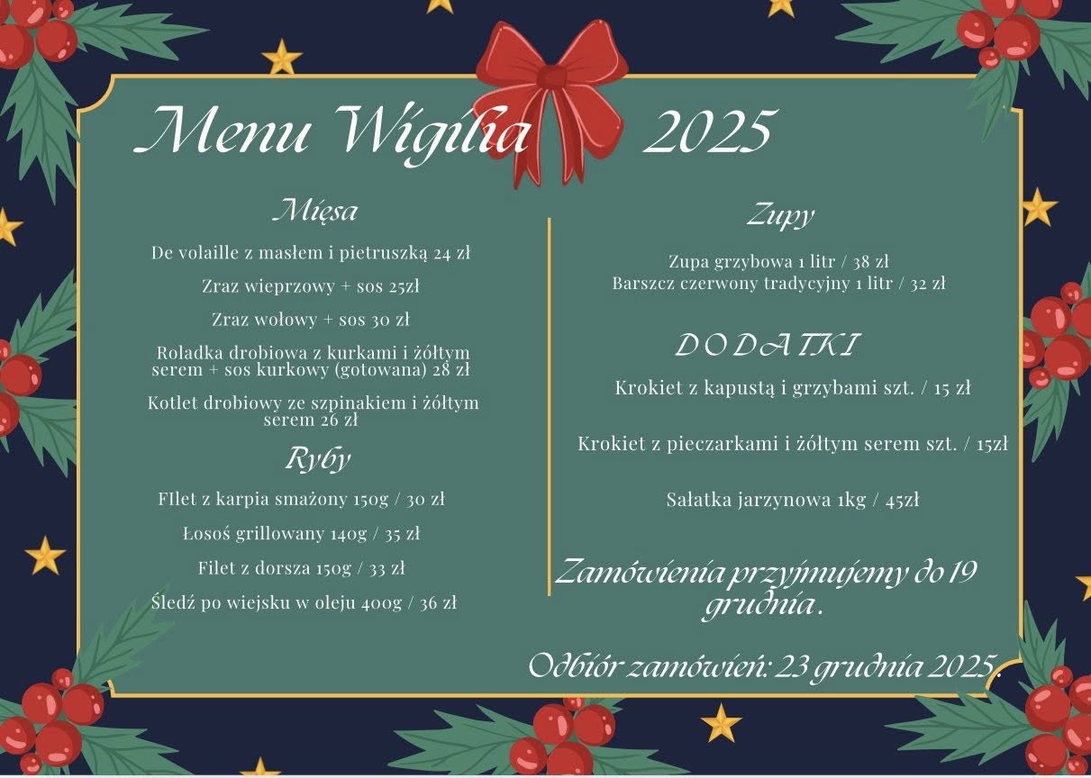 Świąteczne menu bistro Karma – tradycyjne zupy i dania obiadowe