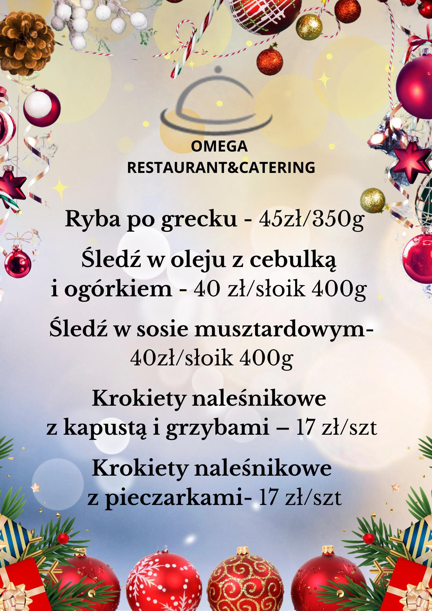 Krokiety świąteczne restauracji Omega