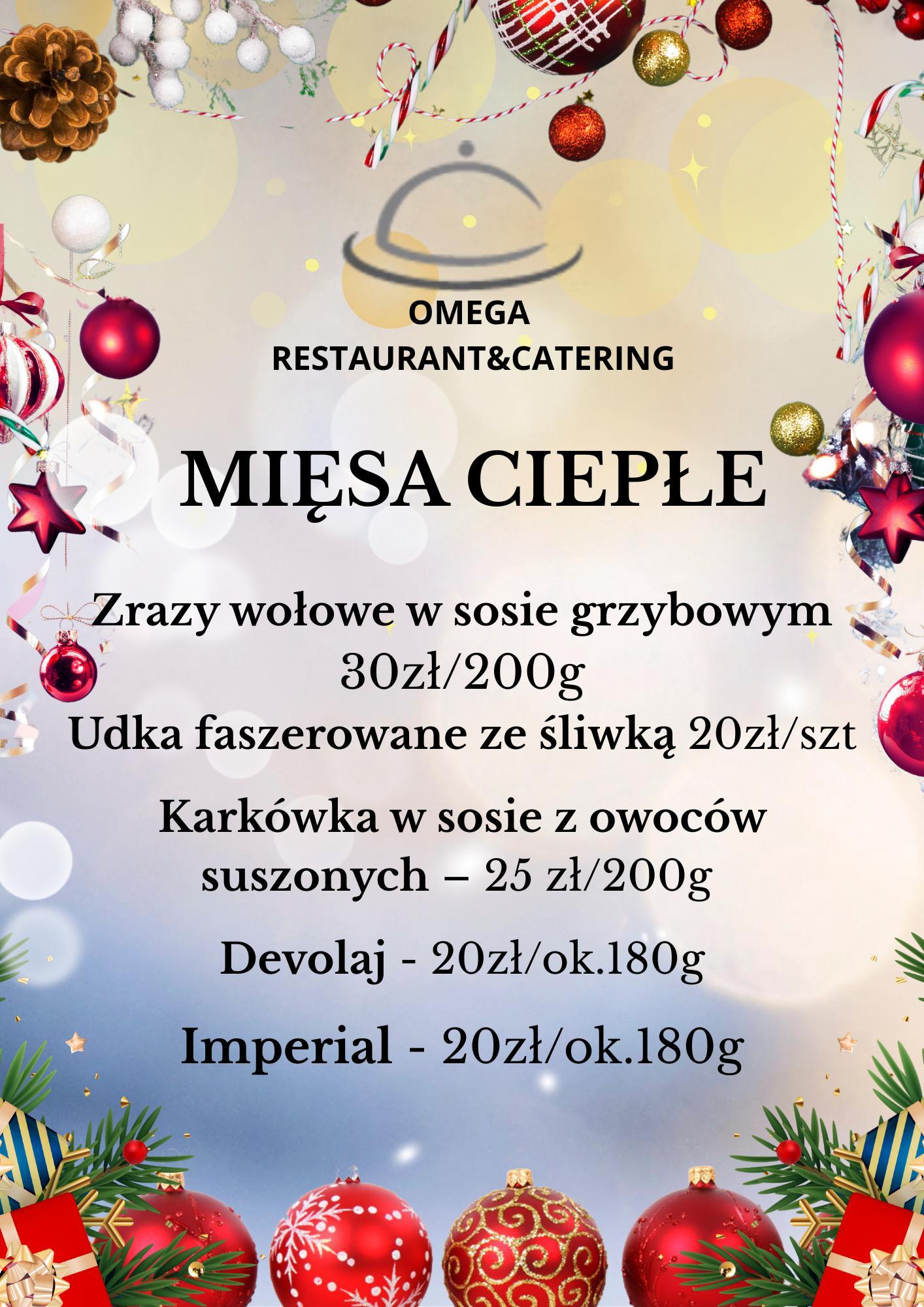 Dania mięsne w świątecznym menu Omegi