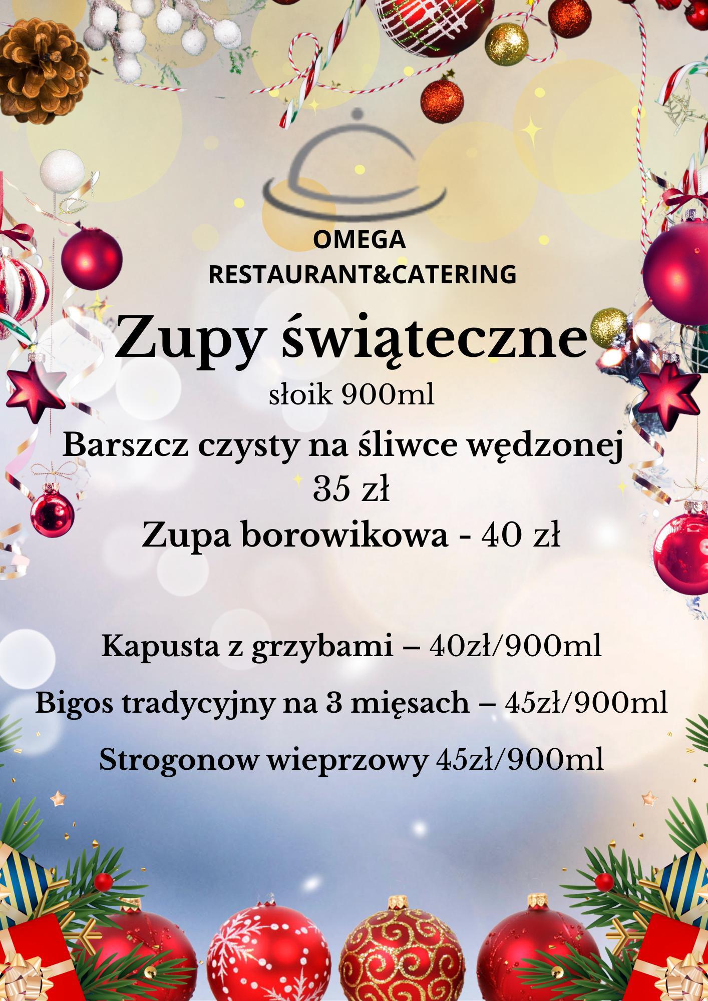 Świąteczne zupy w ofercie cateringu Omega