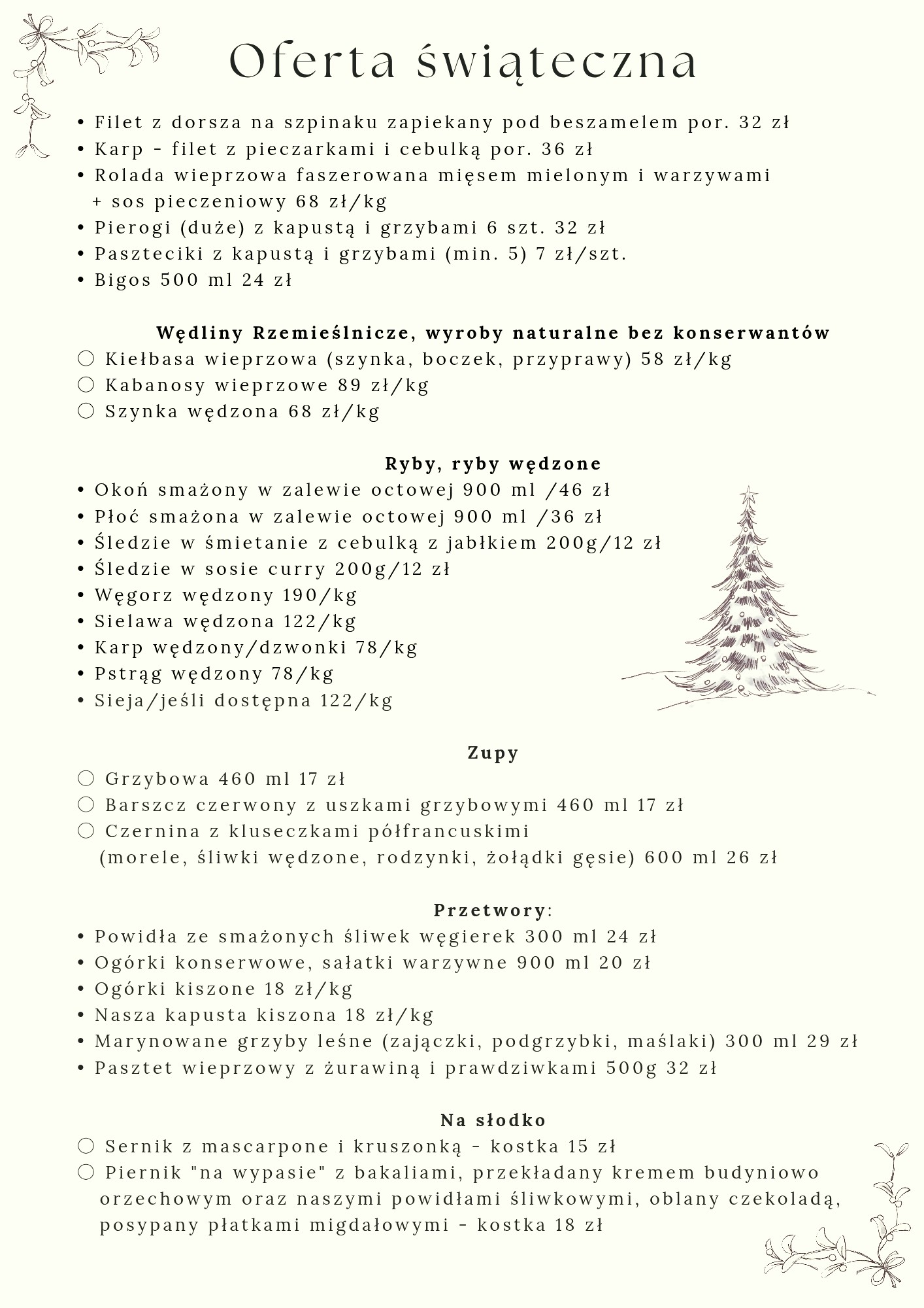 Świąteczne menu restauracji Zaściankowe Jadło – tradycyjne polskie dania
